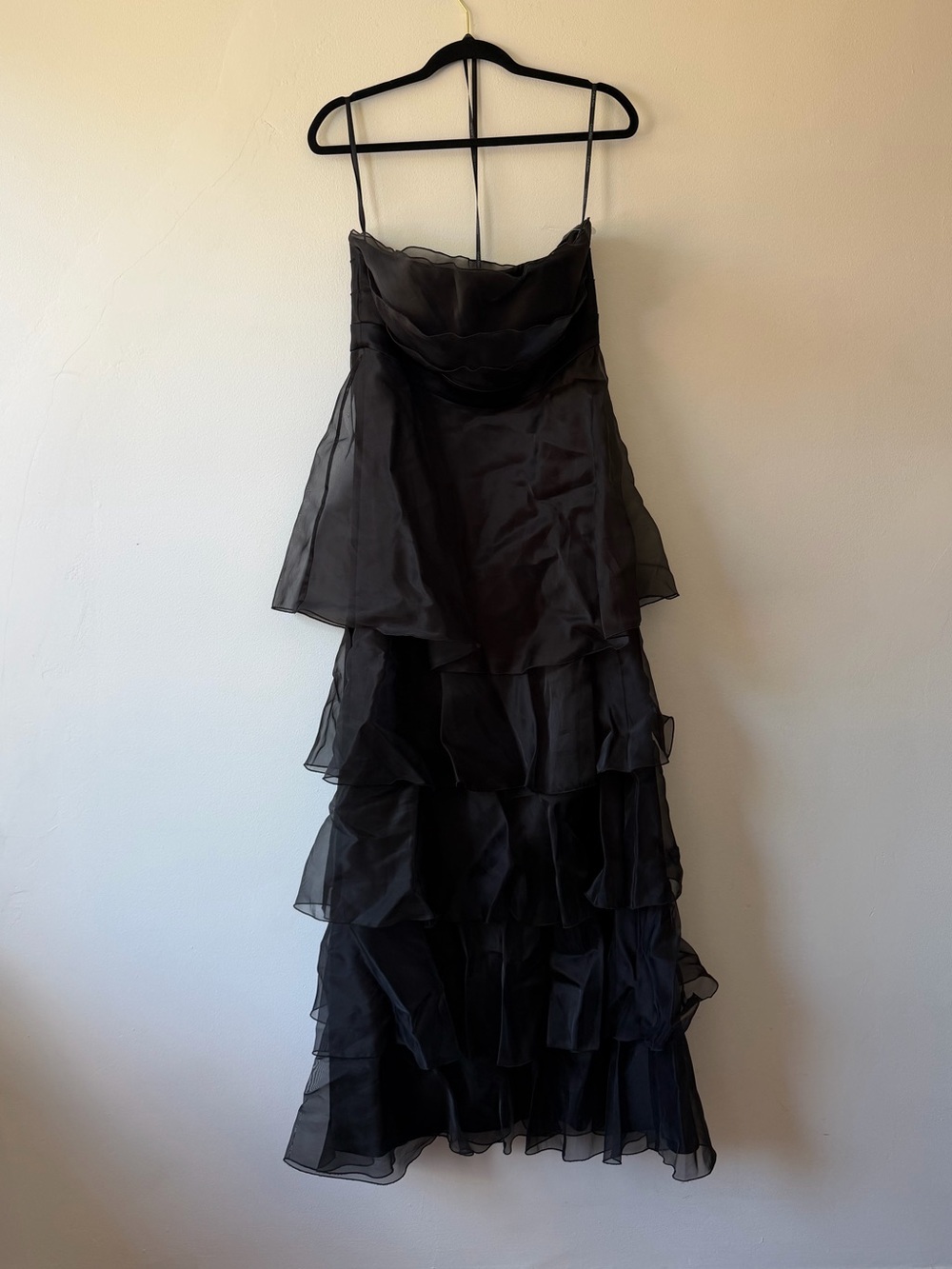 Calvin Klein Elegant Black Layered Dress